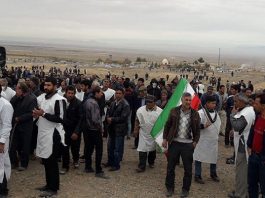 Farmers from the Kharsagan area of Isfahan took to the streets