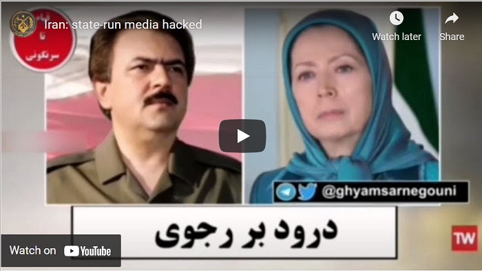 Iranian Regime’s State Radio and Television Disrupted with Images of Massoud and Maryam Rajavi