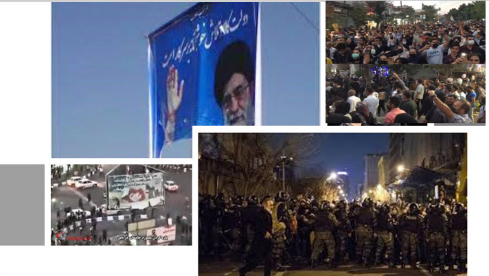 The most recent reports from Kurdistan, Tehran, and Karaj show protesters tearing down posters of the mullahs' supreme leader Ali Khamenei and his killed terror mastermind Qassem Soleimani and chanting slogans against the entire regime.