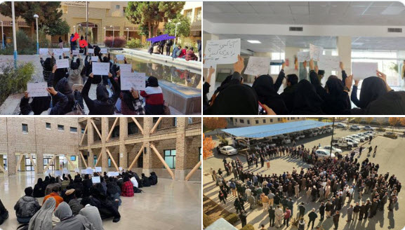 Students at numerous universities also protested the regime's crackdown measures by boycotting classes and marching in anti-regime rallies.