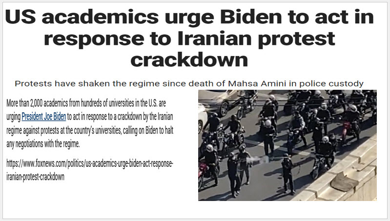 In a significant development in Washington, over 2,000 academics from universities across the country have written to U.S. President Joe Biden urging him to do more to support the Iranian