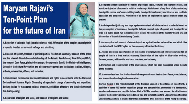 the ten-point peace plan of Maryam Rajavi.