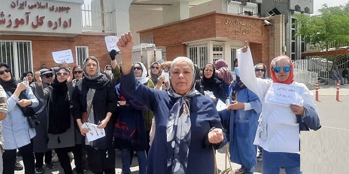 Iranian teachers defied the government's intense security measures on May 9, 2023, holding protests and gatherings in 14 provinces across the country.