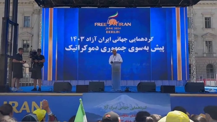 Berlin, June 29 — In a significant event coinciding with the Free Iran 2024 World Summit in Paris, Dr. Alejo Vidal-Quadras, former Vice President of the European Parliament and co-founder of the International Committee in Search of Justice, delivered a stirring speech to thousands of Iranians gathered at a major rally in Berlin.