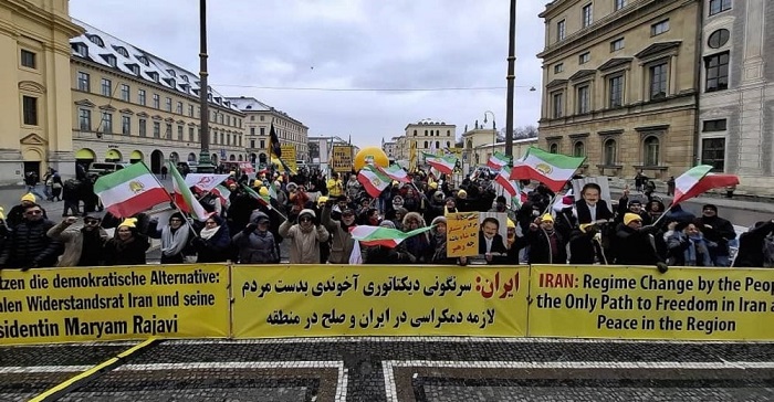 Amid freezing temperatures of -12 degrees Celsius, hundreds of Iranian Resistance supporters gathered near the Munich Security Conference (MSC2025) to demand a tougher stance against the Iranian regime.