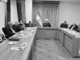 Former regime president Hassan Rouhani meets his ex-cabinet to challenge Khamenei’s stance on U.S. talks, video posted March 13, 2025